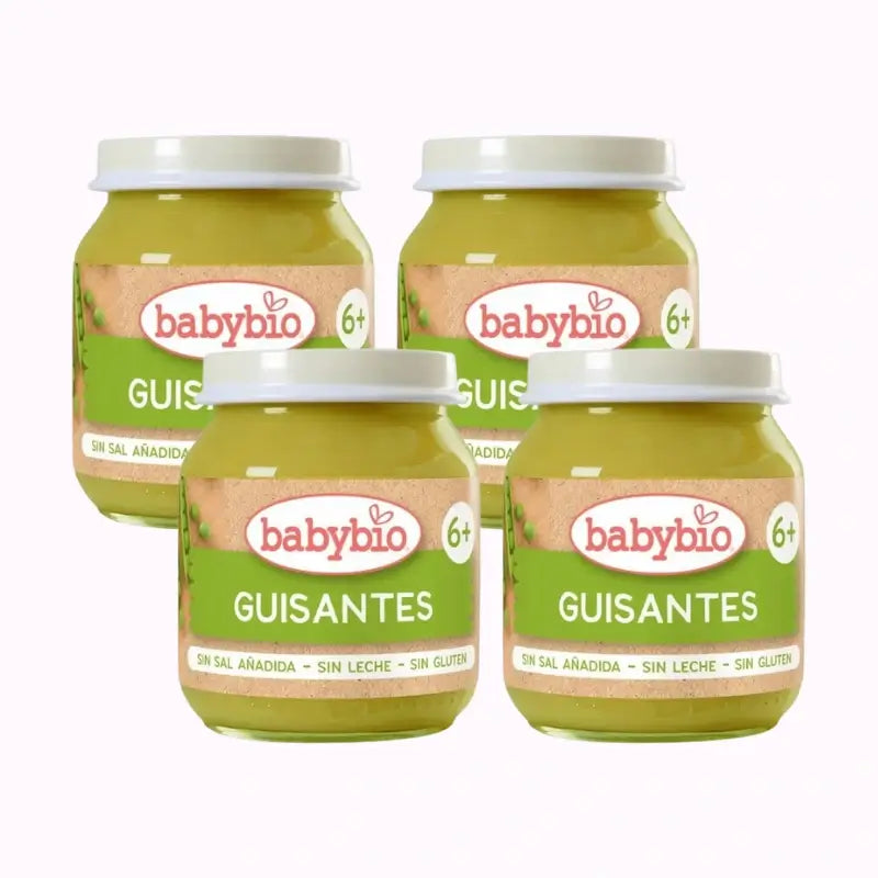 Babybio Babybio Erbsen, Packung 4 x 130 Gramm