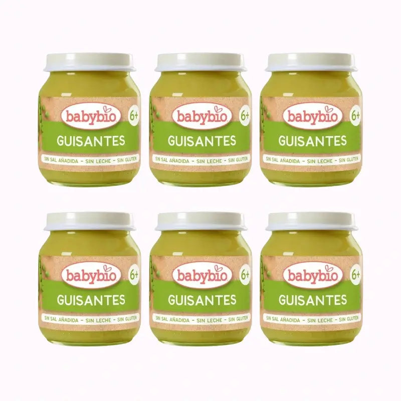 Babybio Babybio Erbsen, Packung 6 x 130 Gramm