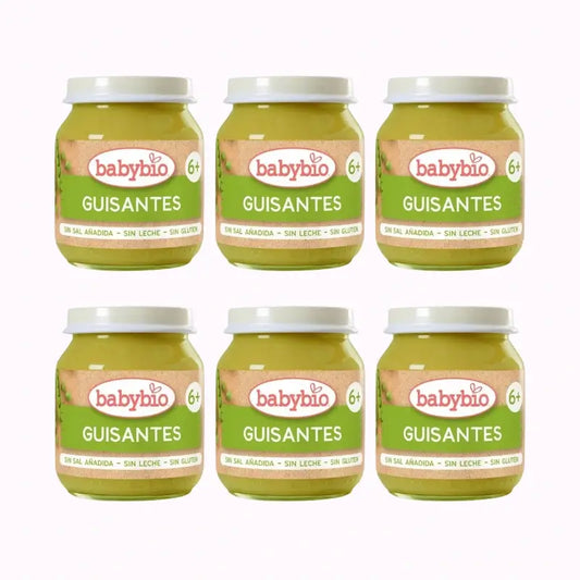 Babybio Babybio Erbsen, Packung 6 x 130 Gramm