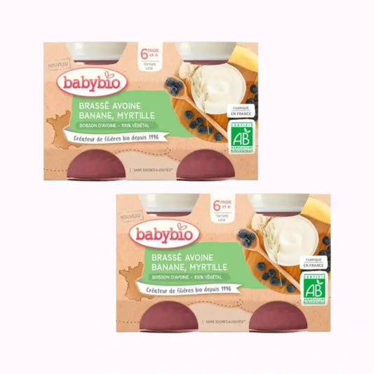 Babybio Joghurt-Haferflocken-Banane-Blaubeere, Packung 2 x 2x130g
