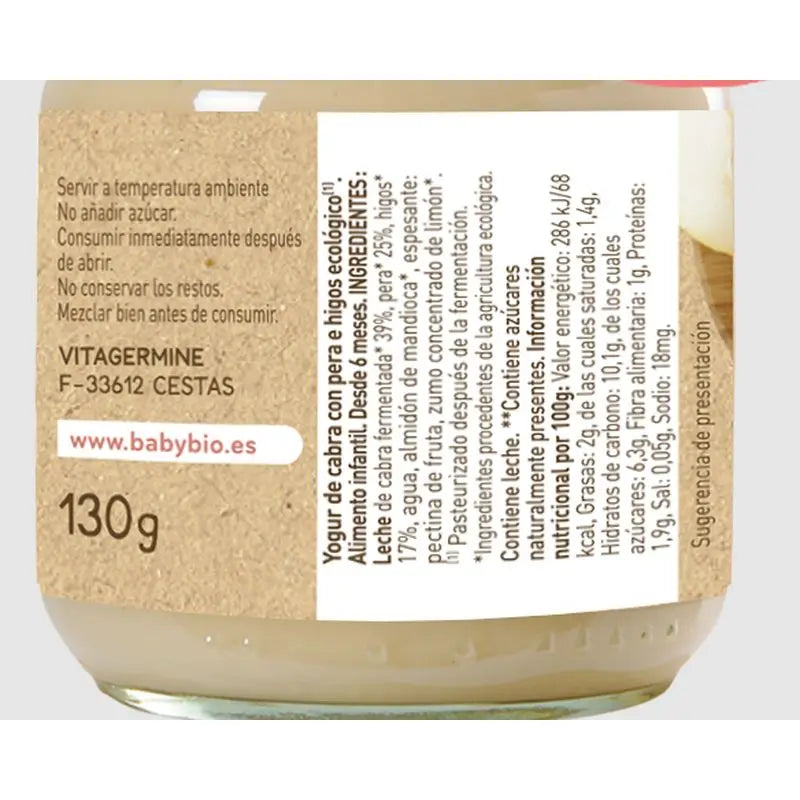 Babybio Ziegenjoghurt mit Buttermilch und Feigen, 130g