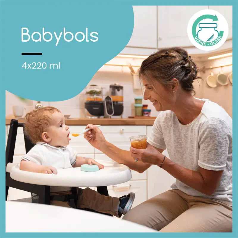Babymoov Babybols 4 Aufbewahrungs- und Transportflaschen aus Glas 220ml