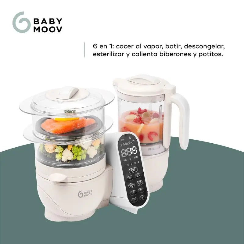 Babymoov Multifunktions-Baby-Roboter 6-in-1 Nutribaby(+) Mineral Beige