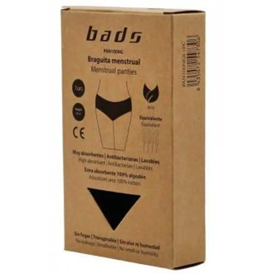 Bads Menstrual Panty Black With Seam Size Xl.