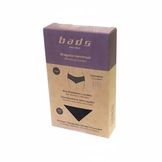 Bads Menstruationshöschen Schwarz mit Naht Größe XS