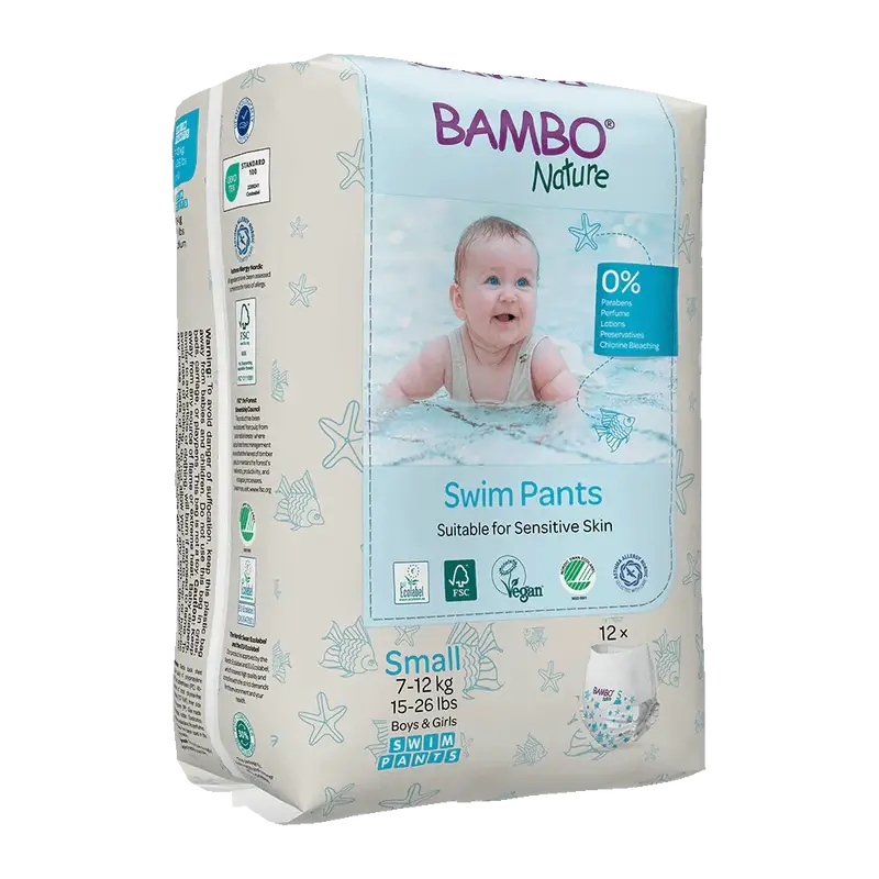 Bambo Nature Wasserwindeln Größe S (7-12Kg), 12 Stück