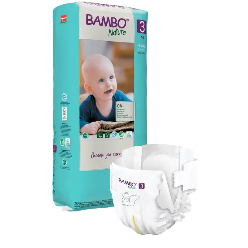 Bambo Nature Windeln Größe 3 (4-8 Kg), 52 Stück.