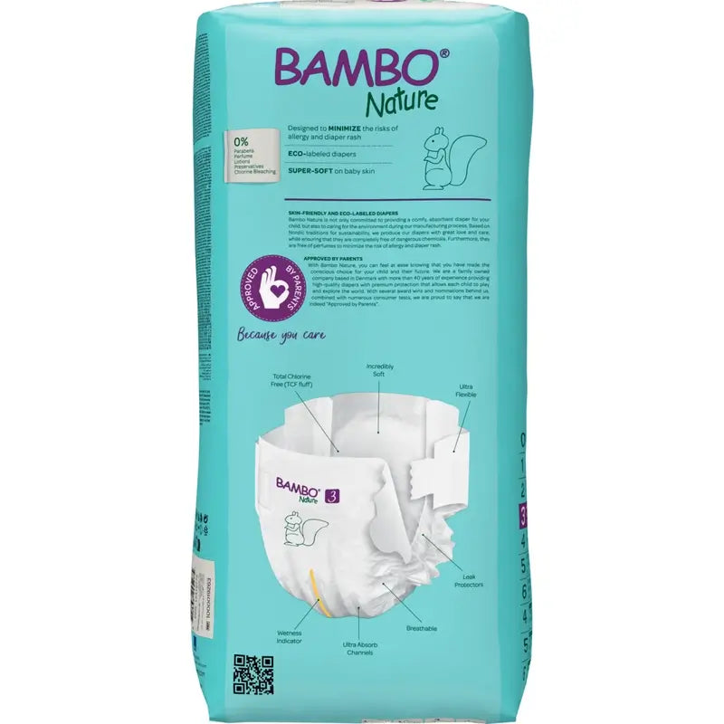 Bambo Nature Windeln Größe 3 (4-8 Kg), 52 Stück.