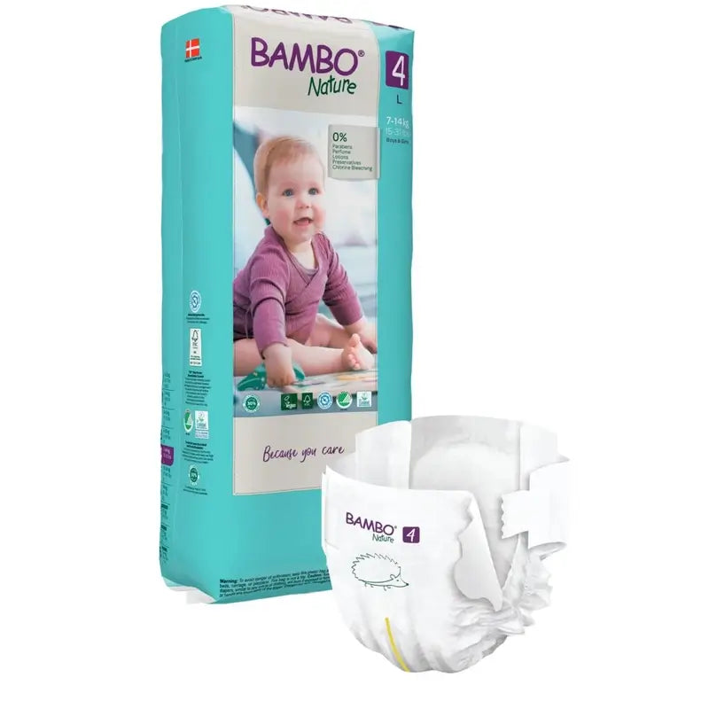Bambo Nature Windeln Größe 4 (7-14 Kg), 48 Stück.