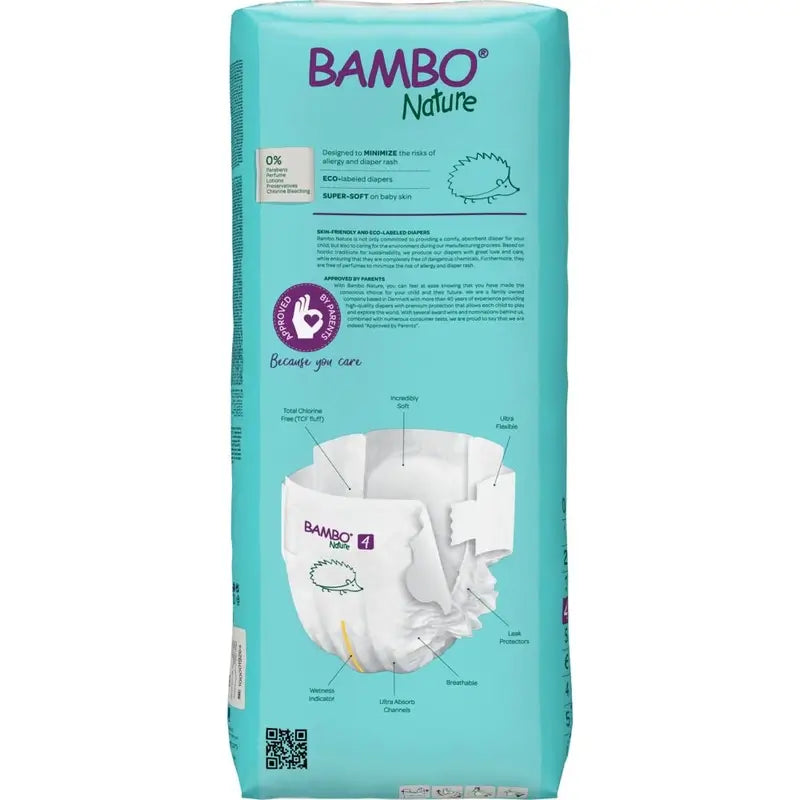 Bambo Nature Windeln Größe 4 (7-14 Kg), 48 Stück.