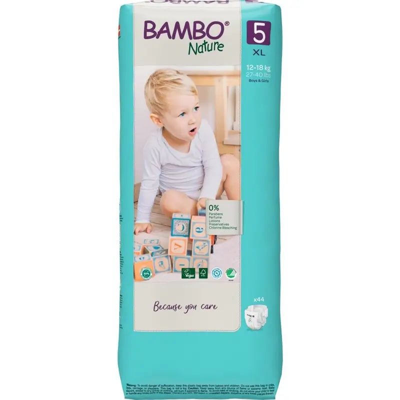 Bambo Nature Windeln Größe 5 (12-18 Kg), 44 Stück.