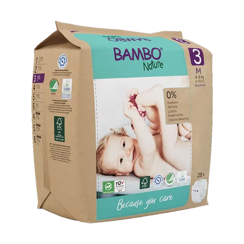 Bambo Nature Windeln Größe 3(4-8Kg), 28 Stück
