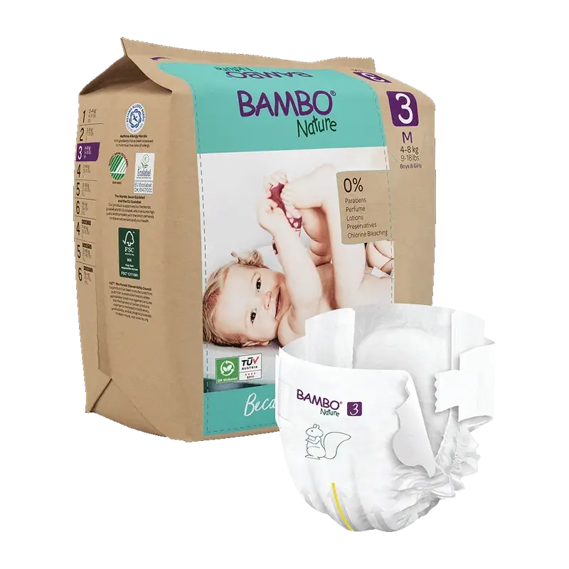 Bambo Nature Windeln Größe 3(4-8Kg), 28 Stück