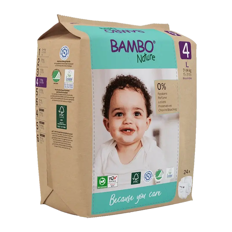 Bambo Nature Windeln Größe 4(7-14Kg), 24 Stück