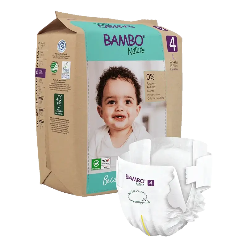Bambo Nature Windeln Größe 4(7-14Kg), 24 Stück