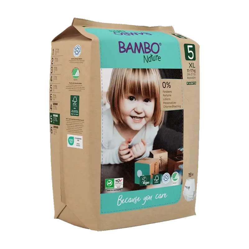 Bambo Nature Pants Windeln Größe 5 (12-18Kg), 19 Stück
