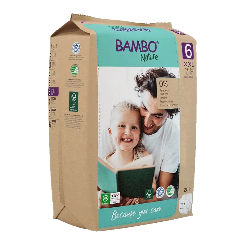 Bambo Nature Windeln Größe 6 (+16kg), 20 Stück.