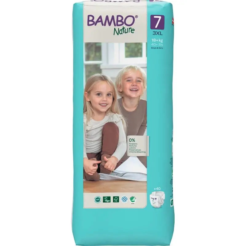 Bambo Nature Windeln Größe 7 (18+ Kg), 40 Stück.