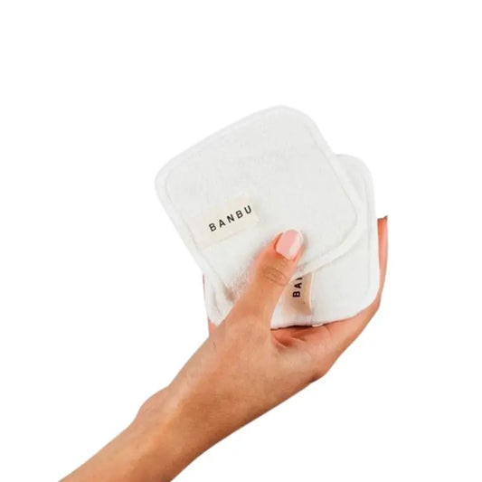 Banbu Weiße Make-up-Entferner Pads Tasche, 4 Stk.