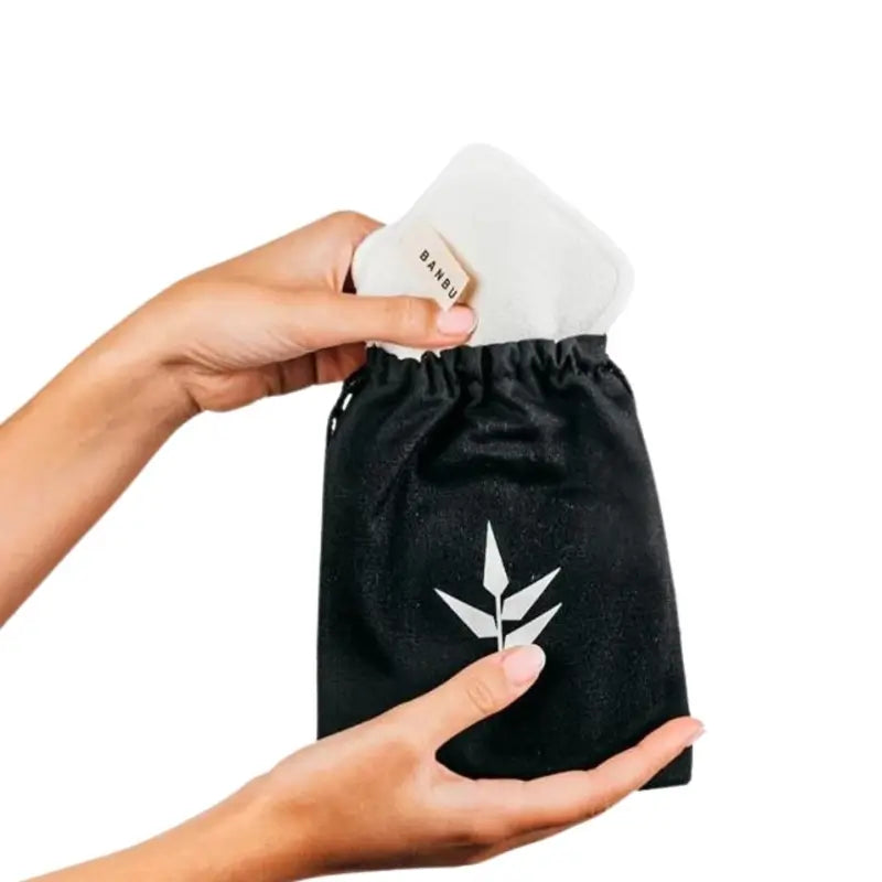 Banbu Weiße Make-up-Entferner Pads Tasche, 4 Stk.