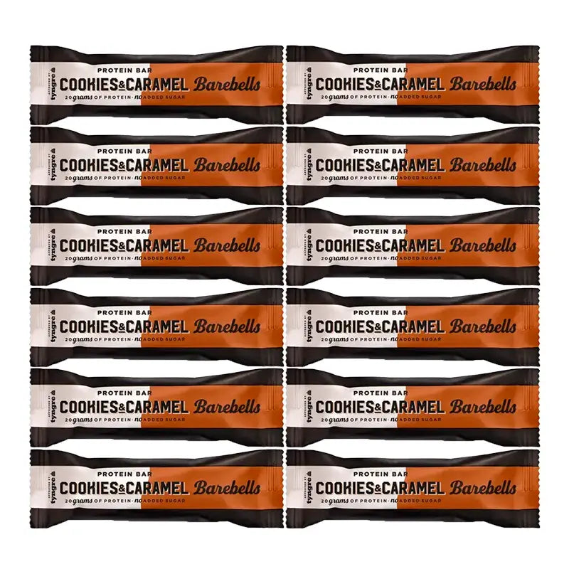 Barebells Riegel Cookies & Karamell , Packung 12 x 55 Gramm