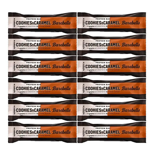 Barebells Riegel Cookies & Karamell , Packung 12 x 55 Gramm