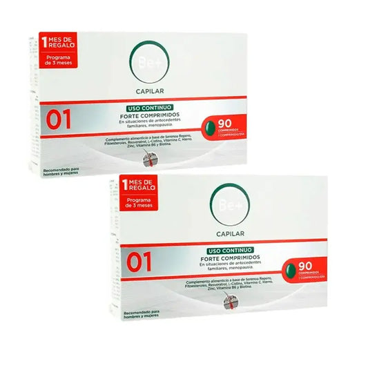 Be+ Capilar Anticaida Forte Kontinuierliche Anwendung, Packung 2 x 90 Tabletten