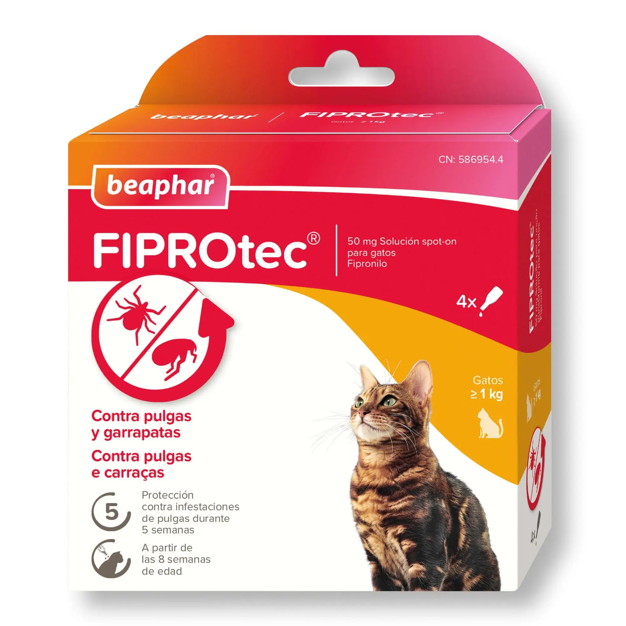 Beaphar Fiprotec Spot On Katze 4 Pip x 0,5 ml