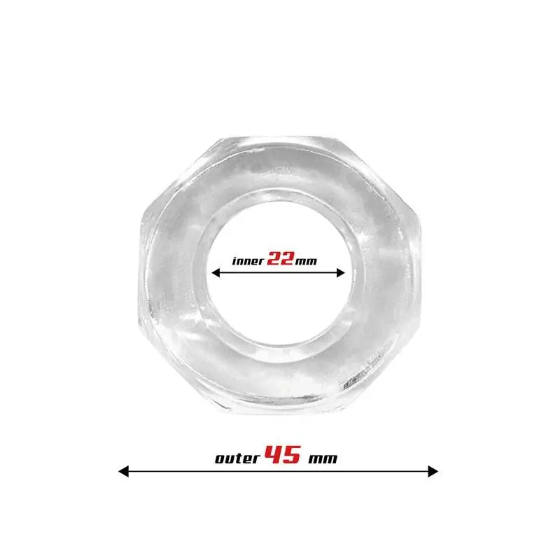 Beast Rings Super Flexible Polygonal Cock Ring 2.2 Cm Transparent
