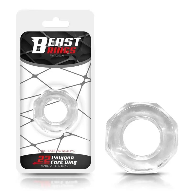 Beast Rings Super Flexible Polygonal Cock Ring 2.2 Cm Transparent