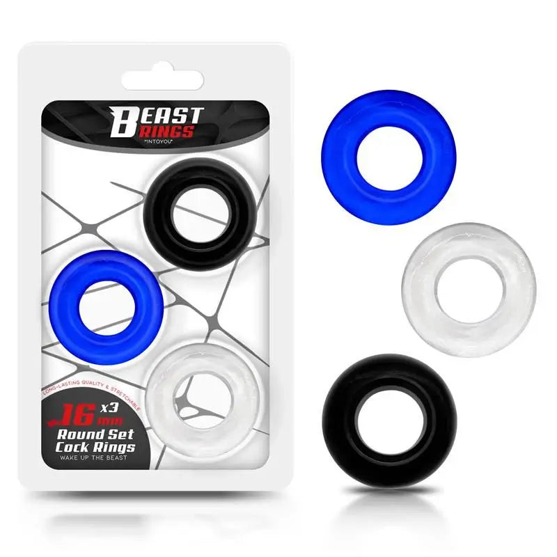 Biest Ringe Set 3 Penis Ringe 3 Farben 1.6 Cm