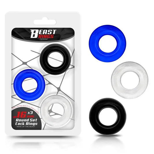 Biest Ringe Set 3 Penis Ringe 3 Farben 1.6 Cm