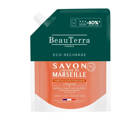 Beauterra Körperpflege Nachfüllpackung Marseille Seife Orangenblüte 900 Ml