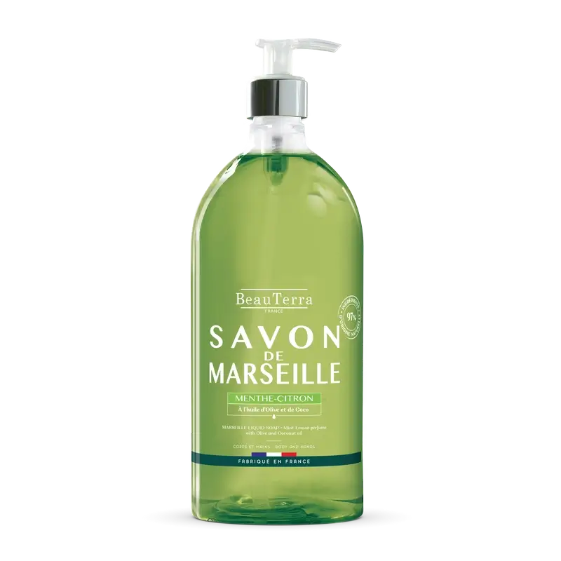 Beauterra Marseille-Seifen Marseille-Seife Minze-Zitrone , 1000 ml