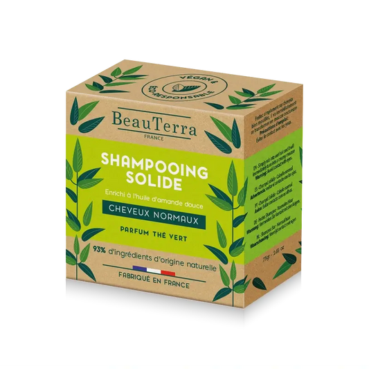 Beauterra Solid Grüner Tee Solid Shampoo (Normales Haar) , 75 gr