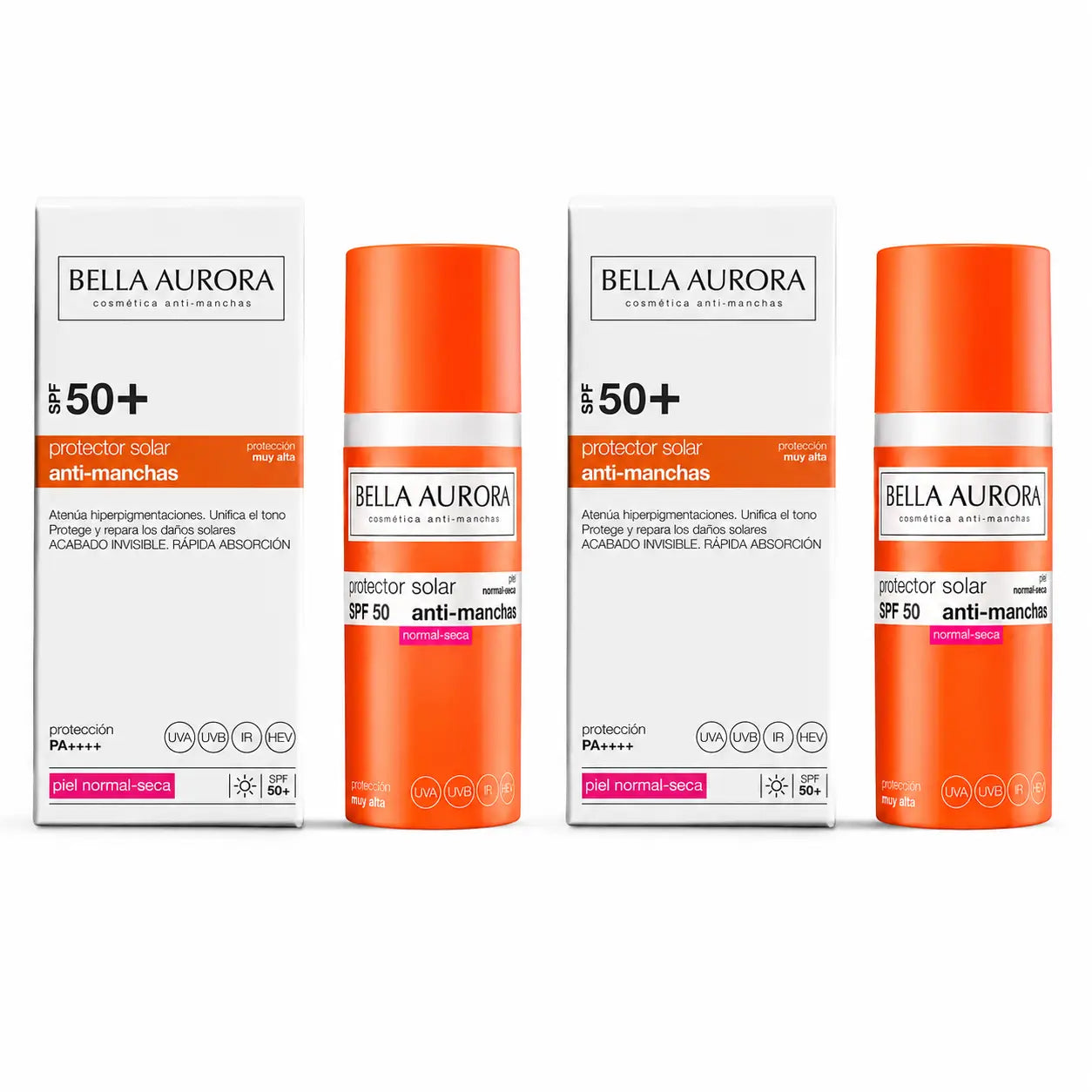 Bella Aurora Sonnenschutz gegen Pigmentflecken LSF 50+. Für normale bis trockene Haut, 50 ml, 2er-Pack
