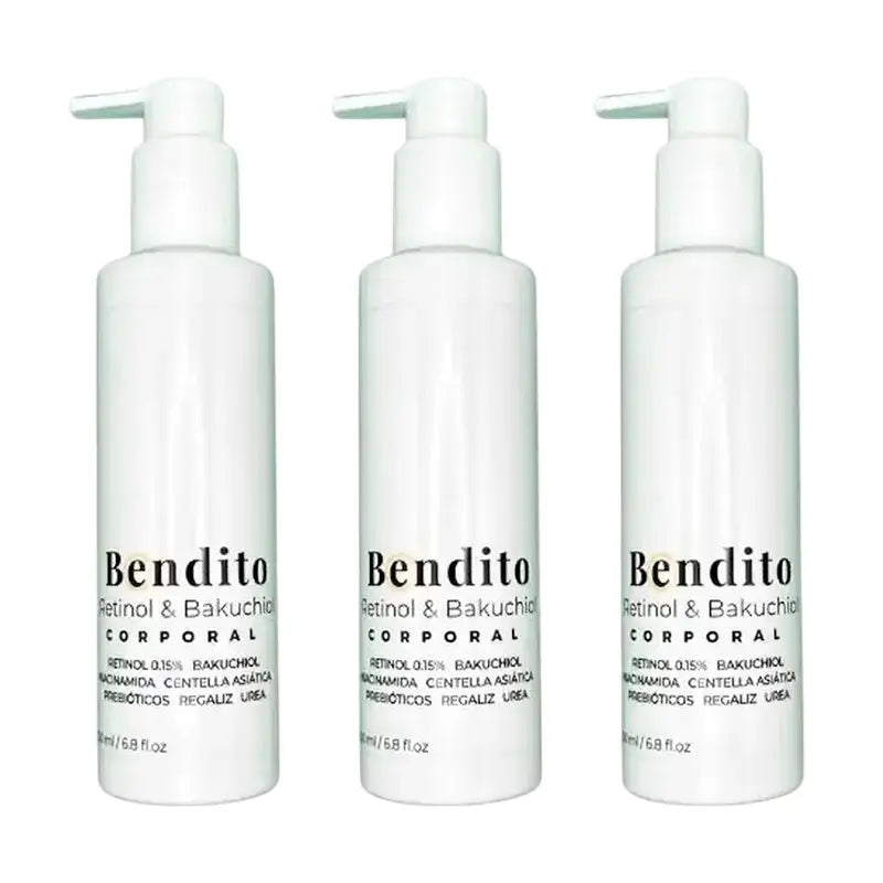 Bendito Retinol & Bakuchiol Körpercreme, Packung 3 x 200 ml