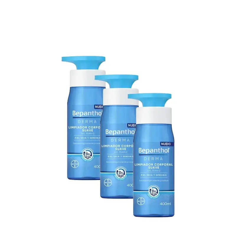 Bepanthol Derma Sanfter Körperreiniger, 3er-Pack à 400 ml