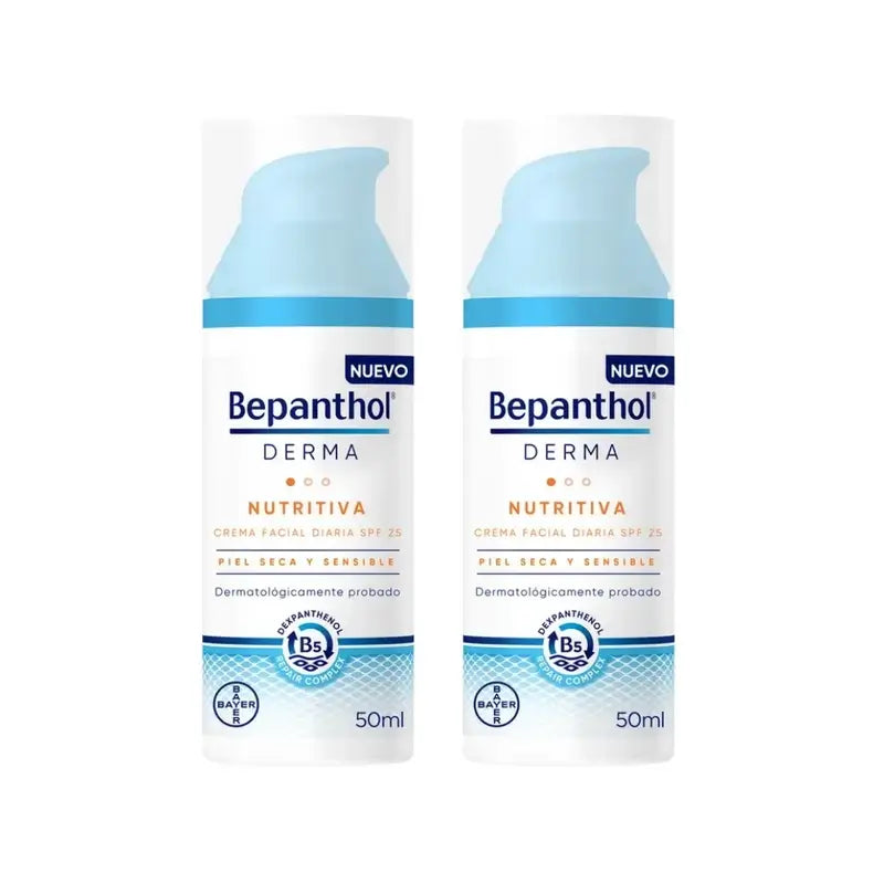 Bepanthol Derma Nourishing Daily Gesichtscreme Spf 25, 2X50 Ml