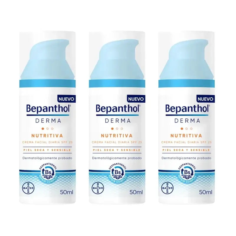 Bepanthol Derma Nourishing Daily Gesichtscreme Spf 25, 3X50 Ml