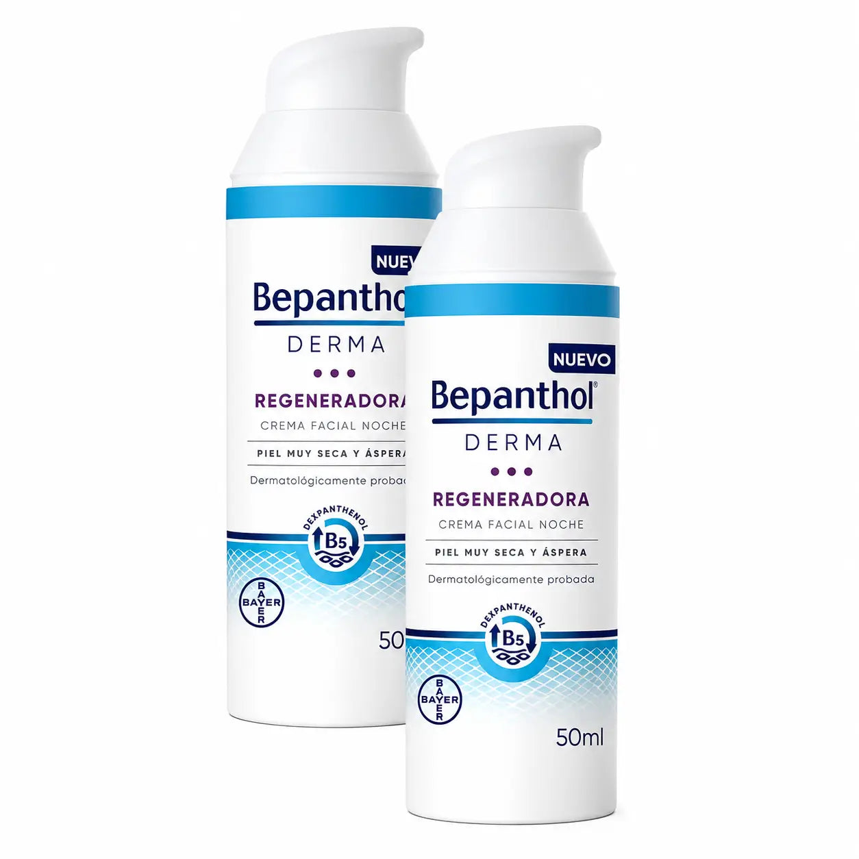Bepanthol Derma Regenerierende Nachtcreme für das Gesicht, 2er-Pack à 50 ml