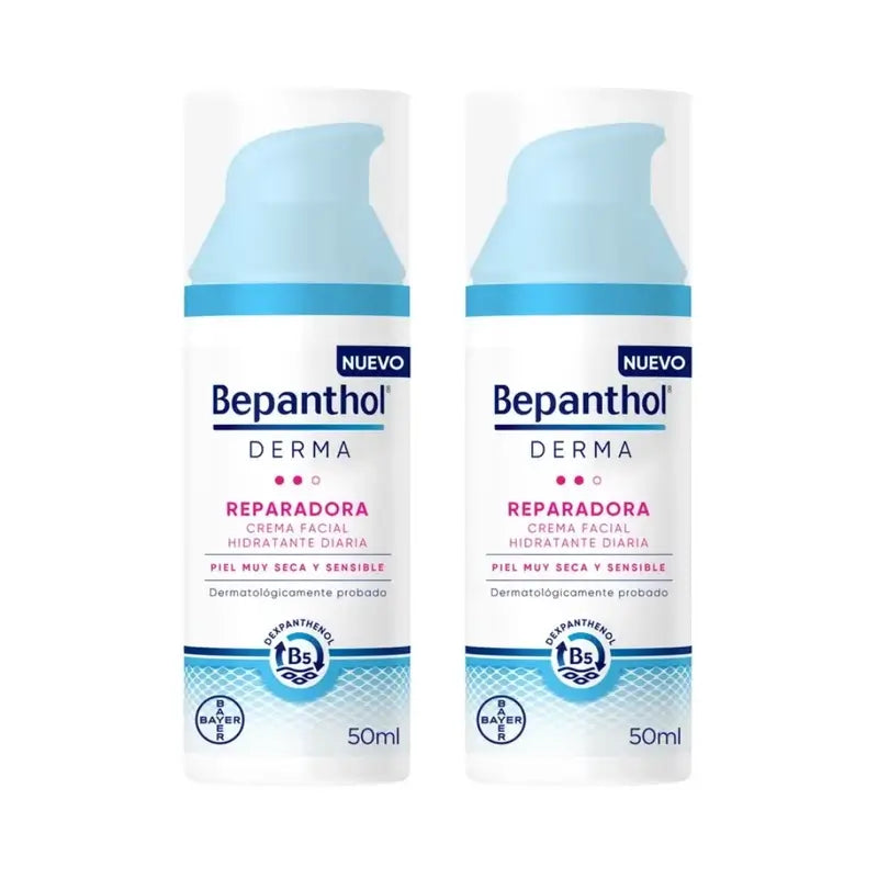 Bepanthol Derma Repairing Täglich feuchtigkeitsspendende Gesichtscreme, 2X50 Ml