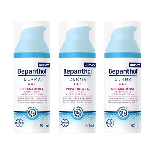 Bepanthol Derma Repairing Täglich feuchtigkeitsspendende Gesichtscreme, 3X50 Ml