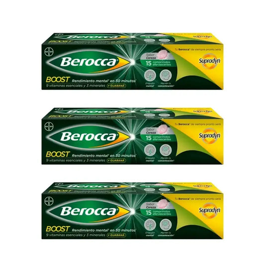 Berocca Boost Magnesium, Vitamine & Mineralien mit Guarana 3x15 Brausetabletten