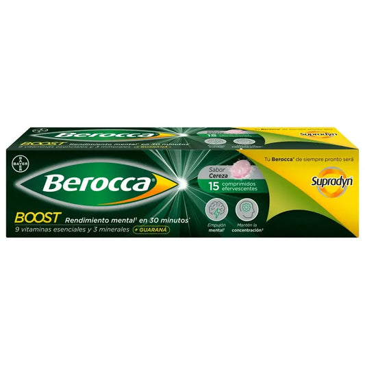 Berocca Boost Magnesium, Vitamine und Mineralien mit Guarana 15 Brausetabletten
