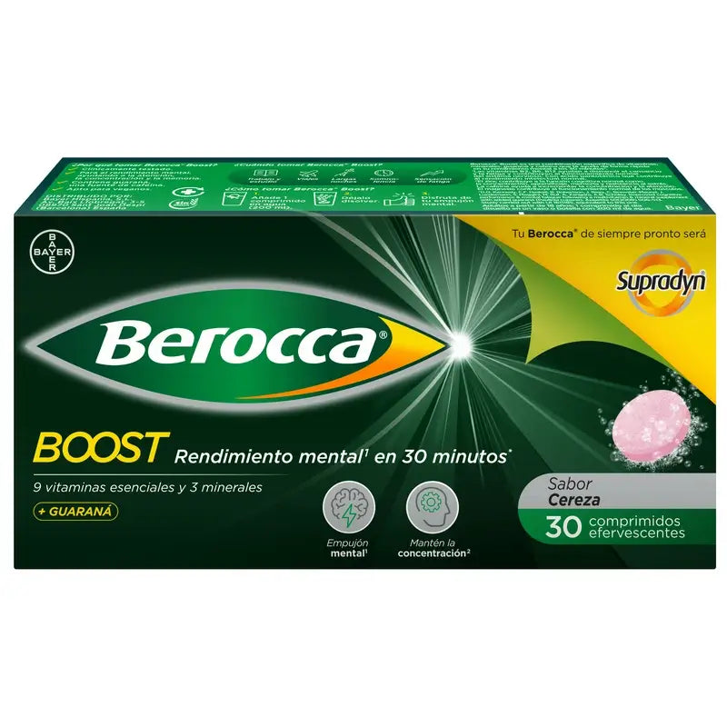 Berocca Boost Magnesium, Vitamine und Mineralien mit Guarana, 30 Brausetabletten