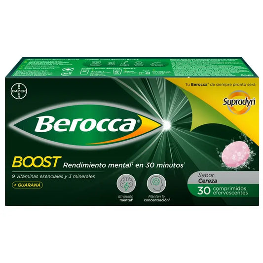 Berocca Boost Magnesium, Vitamine und Mineralien mit Guarana, 30 Brausetabletten