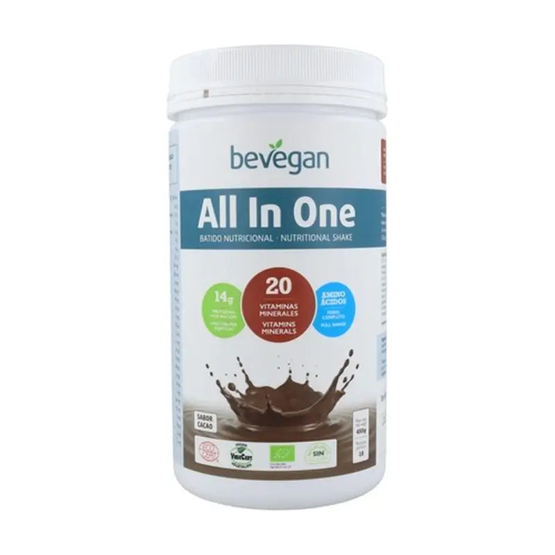 Bevegan All In One Kakao Ernährungssmoothie 450Gr. Bio Sg Vegan