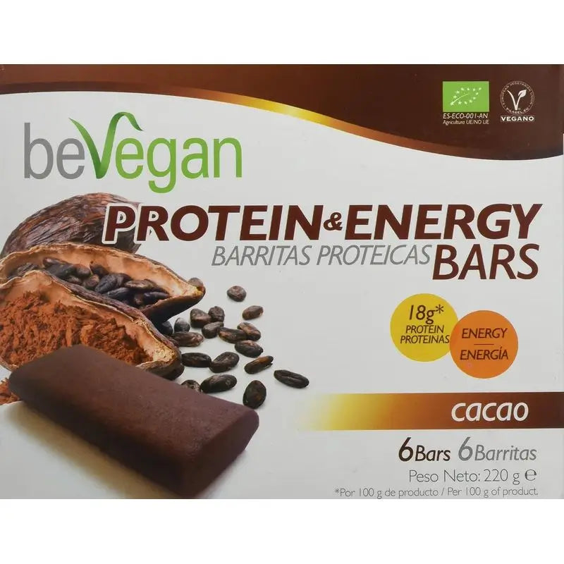 Bevegan Protein Riegel-Energie Kakao 6 Stück Bio Sg Vegan