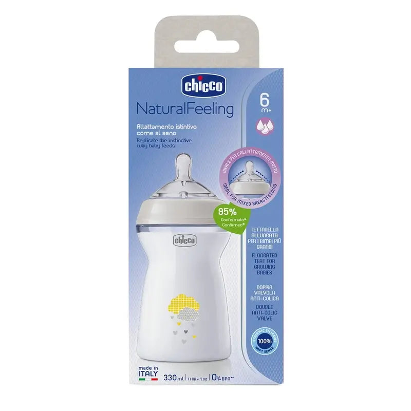 Chicco Naturalfeeling Rapid Flow Babyflasche 330Ml 6 M+